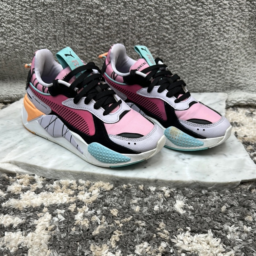 Puma Pink and Black Sneakers with Chunky Sole